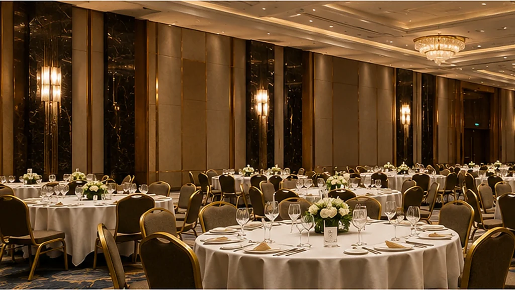 Professional banquet equipment in a modern hotel event venue